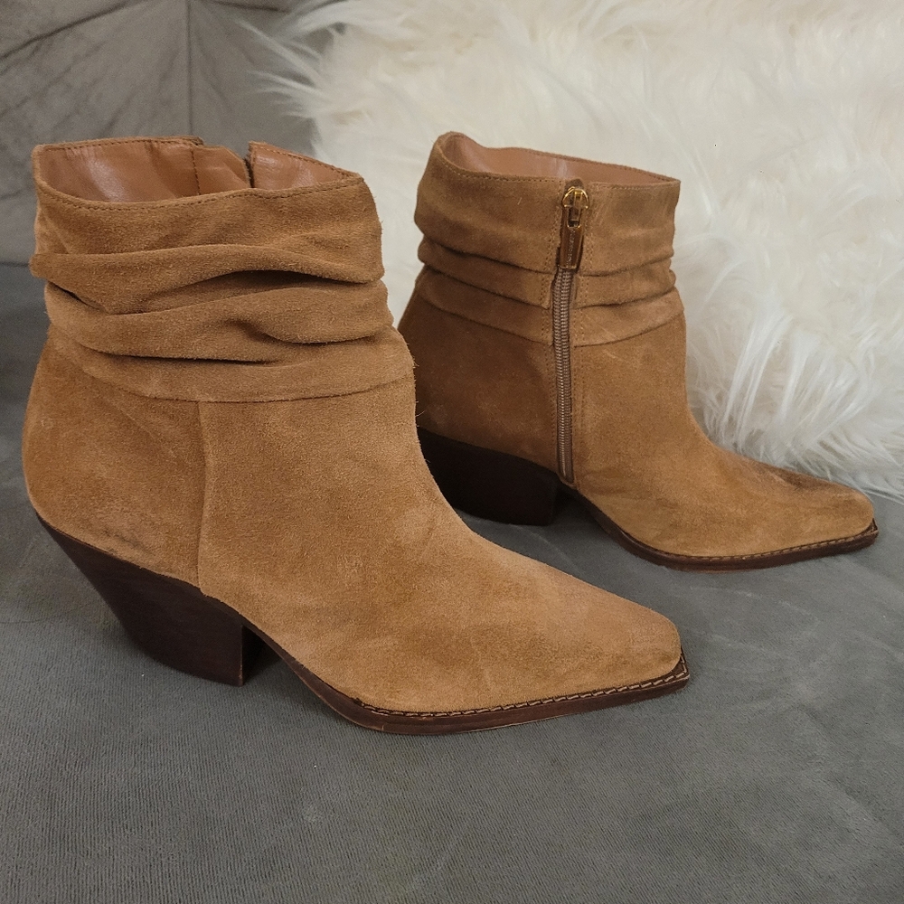 Vince Camuto Tan Suede Ankle Boots - Picture 2 of 16